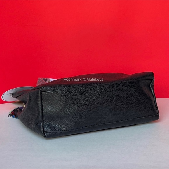 3pcs! Steve Madden Bparker Crossbody Purse Handbag color Black with Twilly scarf - Picture 8 of 14